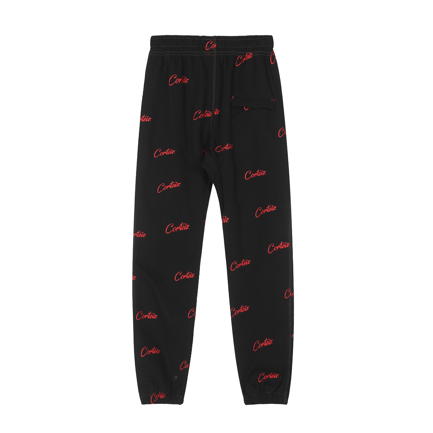 Corteiz - Joggebukse med All Over Print - Sort/Rød
