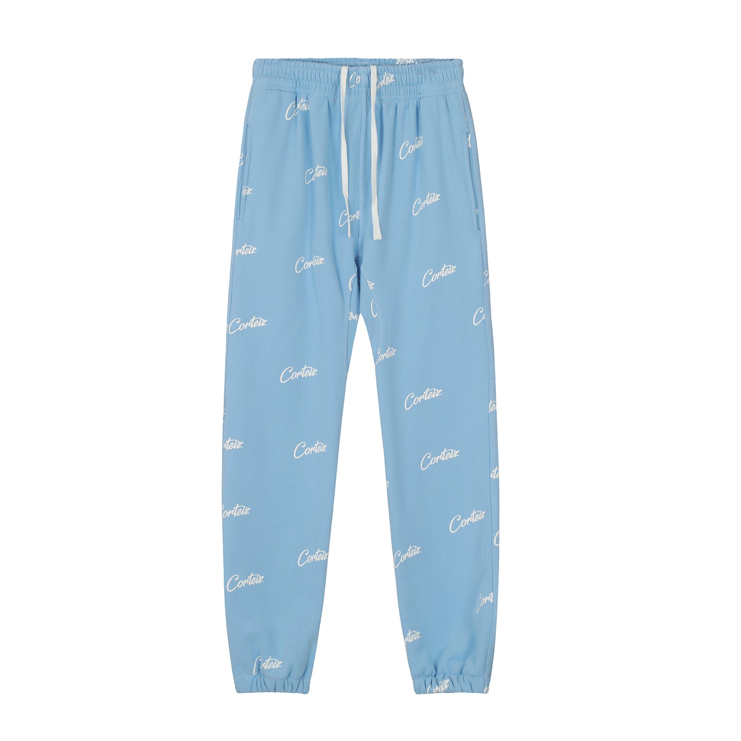 Corteiz - Joggebukse med All Over Print - Lyse blå/Hvit