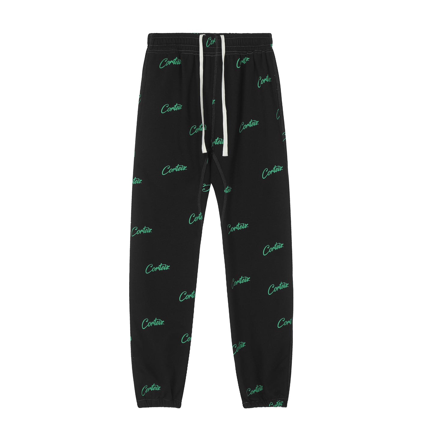 Corteiz - Joggebukse med All Over Print - Sort/Grønn