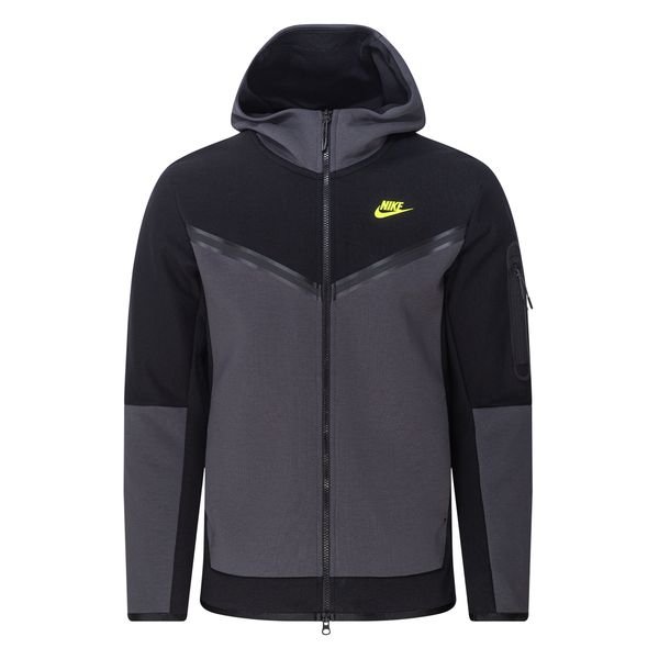 Nike - Hettegenser NSW Tech Fleece FZ - Sort/Grå/Neon