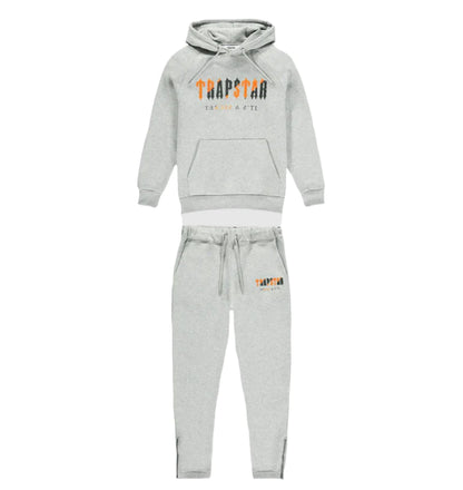 TRAPSTAR - Chenille Decoded Tracksuit - Grå/Oransje