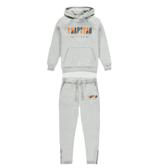 TRAPSTAR - Chenille Decoded Tracksuit - Grå/Oransje