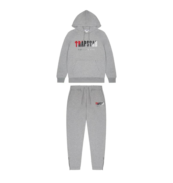 TRAPSTAR - Chenille Decoded Tracksuit - Grå/Rød