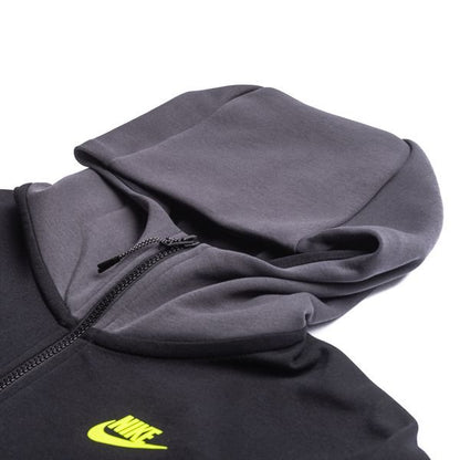 Nike - Hettegenser NSW Tech Fleece FZ - Sort/Grå/Neon