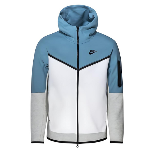 NIKE - Hettegenser NSW Tech Fleece Blå/Hvit/Grå