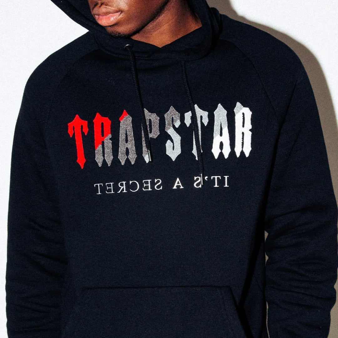 TRAPSTAR - Chenille Decoded Tracksuit - Sort/Rød