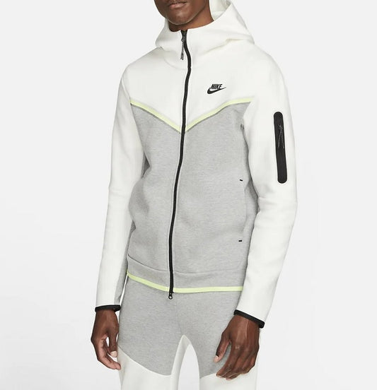 NIKE - Hettegenser NSW Tech Fleece Hvit/Grå/Grønn